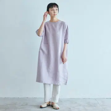 나카가와 마사시치 상점 린넨 T셔츠 원피스 연보라