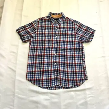 Tommy Hilfiger 체크 무늬 반팔 셔츠 구제 의류