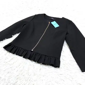 미사용 새상품 DANO 블랙 프릴 노카라 자켓 S