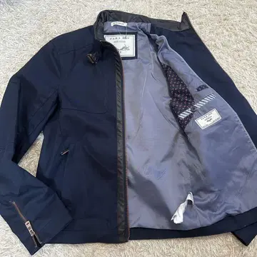 ZARA 라이더 자켓 남성용 블루종 네이비 인조 가죽 새상품급