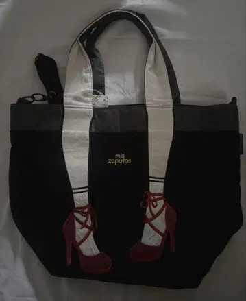 mis zapatos 하이힐 자수 토트백