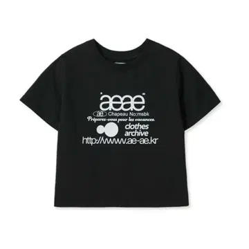 aeae 크롭 티셔츠 블랙