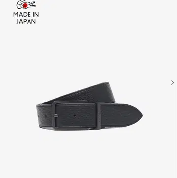LACOSTE 리버서블 건메탈 버클 가죽 벨트 블랙