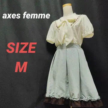axes femme 엑시즈팜 플레어 원피스 리본 타이 프릴 M