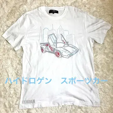 [새상품급] HYDROGEN 하이드로겐 스포츠카 자수 티셔츠 XL 화이트