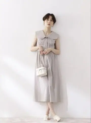 N. 빅 커브 칼라 원피스 그레이 S 미사용 새상품