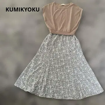 KUMIKYOKU 원피스 이소재 절개 꽃무늬 M 온워드카지야 키레이메
