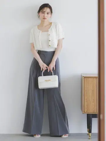 SNIDEL 와이드 라인 팬츠