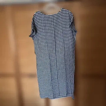 깅엄 체크 반팔 롱 원피스 M