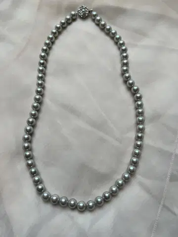 실버 펄 목걸이 약 50cm