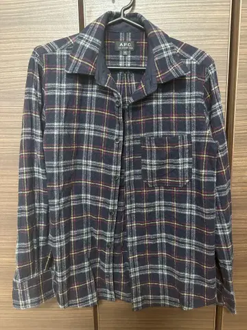 아페쎄 체크 무늬 셔츠 XS 네이비