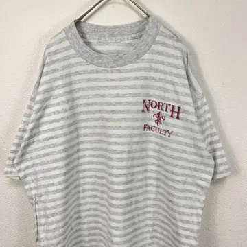 90년대 north faculty 싱글 스티치 보더 티셔츠