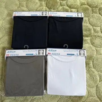UNIQLO AIRism 크루넥 티셔츠 L 사이즈 3색 세트
