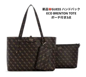 새상품 GUESS 핸드백 + 파우치 2점 ECO BRENTON TOTE