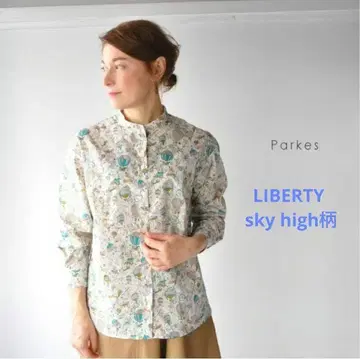 parkes 파크스 LIBERTY sky high 패턴 긴팔 블라우스 M