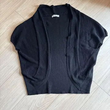 NEW WORKER 블랙 메쉬 반팔 가디건