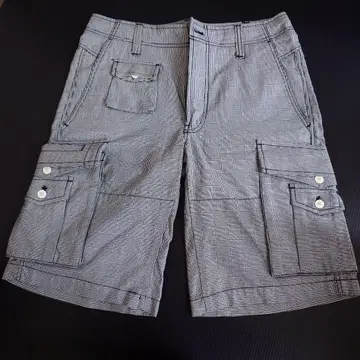 체크 무늬 카고 숏팬츠