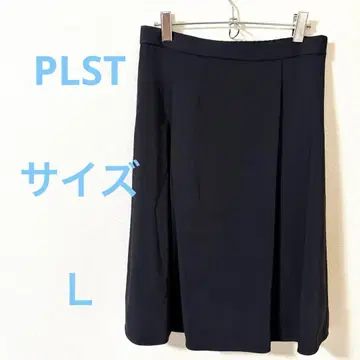 PLST 플라스테 블랙 무릎 기장 플리츠 스커트