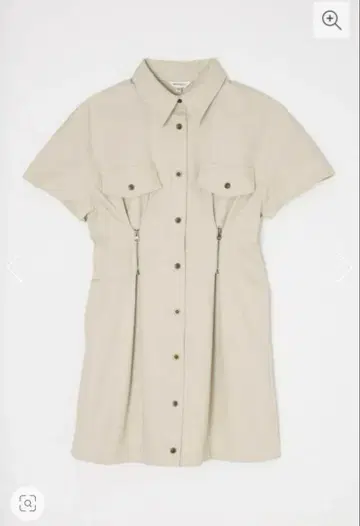 MOUSSY 베이지 반팔 셔츠 원피스