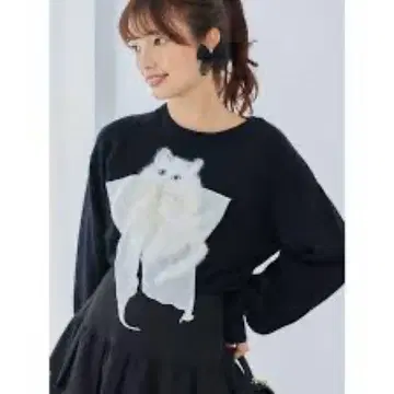 MAJESTICLEGON 푹신푹신 고양이 블랙 니트