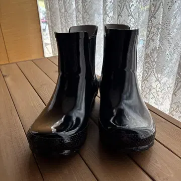 크록스 블랙 숏 레인부츠