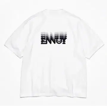 ENJOY 로고 프린트 반팔 티셔츠 화이트