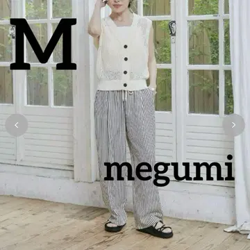 시마무라 메구미 프론트 턱 이지 팬츠 M 사이즈