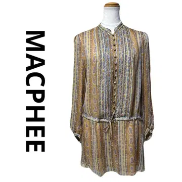 새상품급 MACPHEE 맥피 시어 블라우스 실크 블라우스 페이즐리 무늬