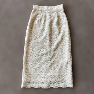 N. 에누도트 스칼라 레이스 타이트 스커트 아이보리