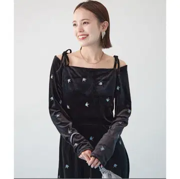 mystic 플라워 벨로아 원피스