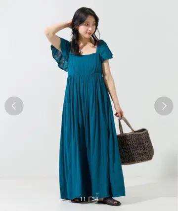 인도 더블 거즈 백샹 프릴 원피스