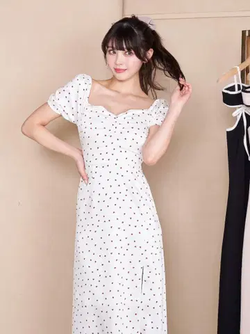 Darich 다리치 하트 슬릿 롱 원피스 아이보리 화이트