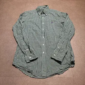 Ralph Lauren 긴팔 셔츠 체크 그린 화이트 M
