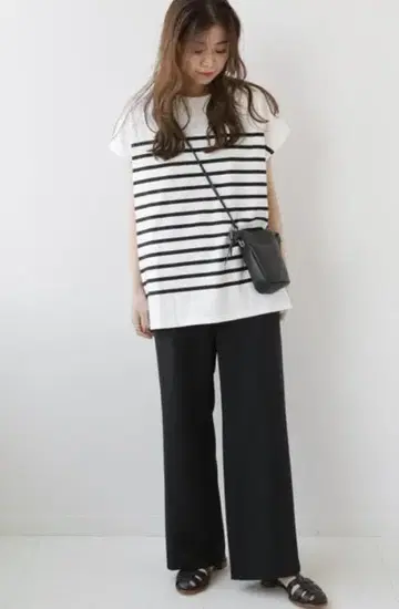 워셔블 스트레치 이지 팬츠 블랙 와이드 팬츠