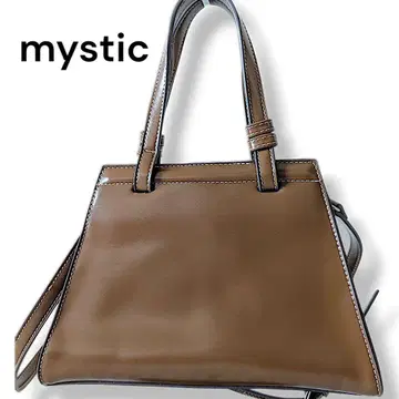 mystic 미스틱 핸드백 숄더 2way 합성 피혁 브라운