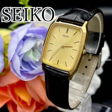 작동 손목시계 SEIKO 세이코 골드 스퀘어 벨트 새상품 H54