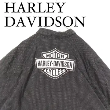 HARLEY-DAVIDSON 블랙 반팔 버튼 다운 워크 셔츠 2XL 도트