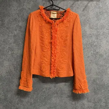 COUTURE 프린지 오렌지 자켓 M 얇은 소재 개성파 파티