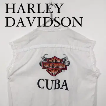 HARLEY DAVIDSON 민소매 셔츠 CUBA 베스트 컷오프 XXL