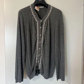 ZARA 그레이 펄 장식 가디건