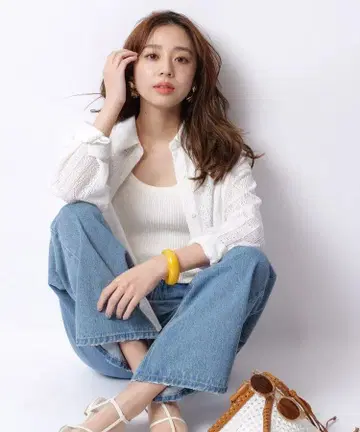 미사용 JUSGLITTY 레이스 셔츠 블라우스 사슴 무늬 콜라보 2025