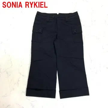 A6682 소니아 리키엘 카고 팬츠 면 앵클 기장 빅 사이즈 블랙 42