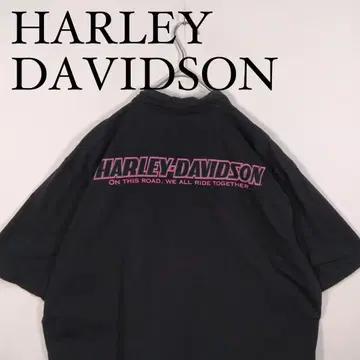 HARLEY DAVIDSON 반팔 버튼 다운 셔츠 XXL 블랙 박스