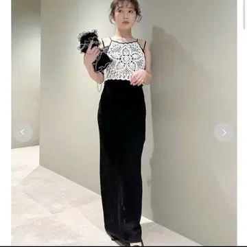 lily brown 크로셰 뷔스티에 도킹 니트 원피스