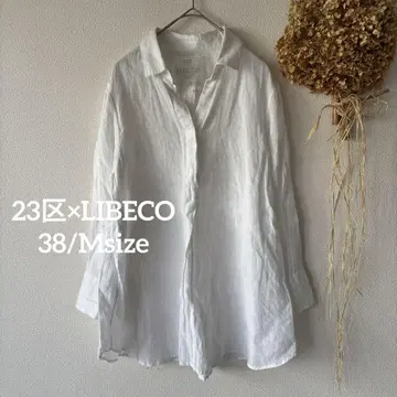 [ 23KU x LIBECO ] 38 린넨 100% 넉넉한 셔츠 화이트