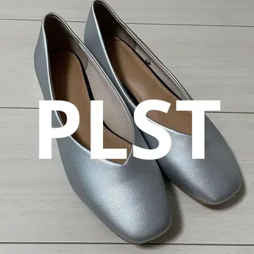 PLST 플라스테 실버 펌프스 플랫슈즈 로우힐