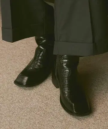 soerte Square toe leather boots 가죽 부츠