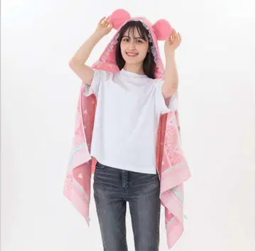 디즈니 후드 타월 미니 핑크 리본