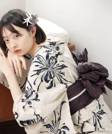 utatane 유카타 꽃무늬