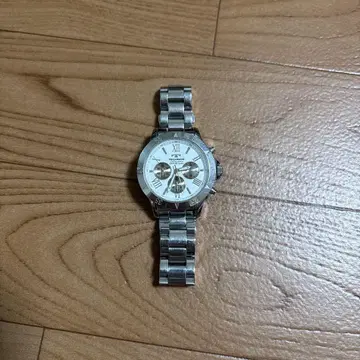TECHNOS 실버 크로노그래프 손목시계
